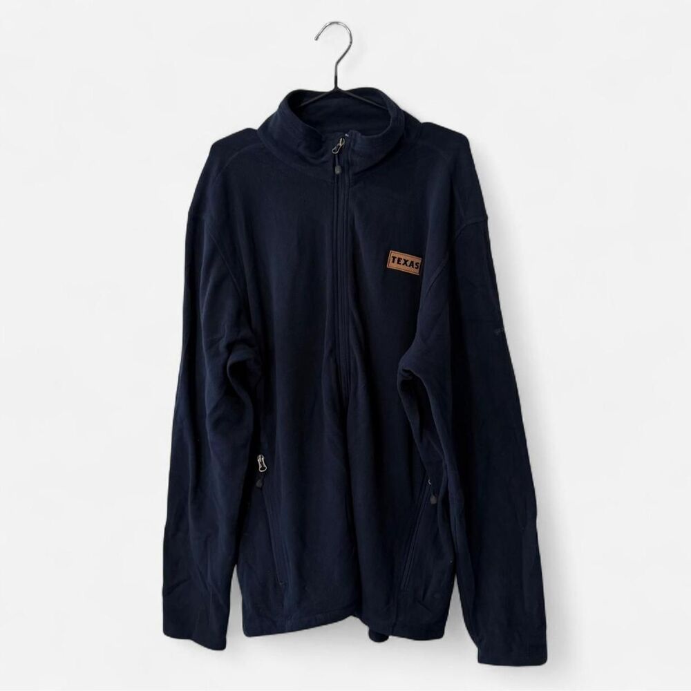 Eddie-bauer Men's fleece Navy blue Texas zip up jacket XL